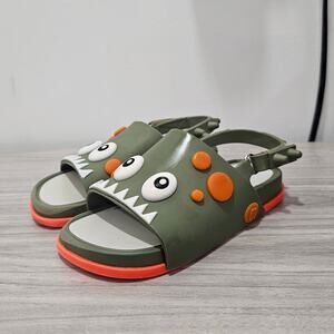 Mini Melissa Toddlers Beach Slide Dino Green Slingback Open Toe USA 11 Kids